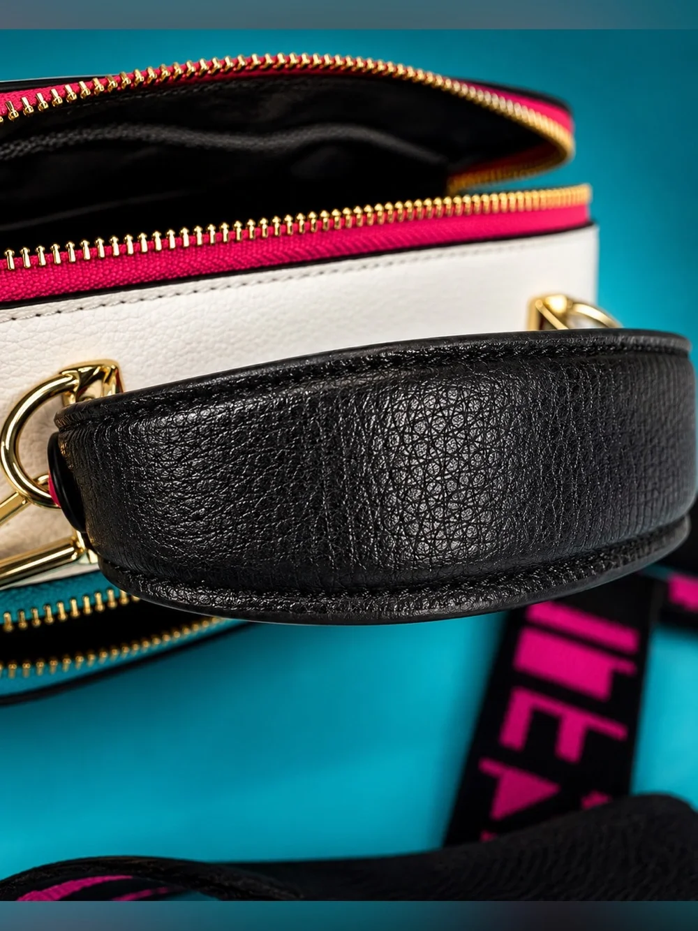 Karl Lagerfeld Paris Simone White Crossbody Camera Bag Multicolor Studs NWT
